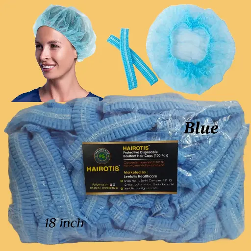 Blue Bouffant Disposable Hair Cap