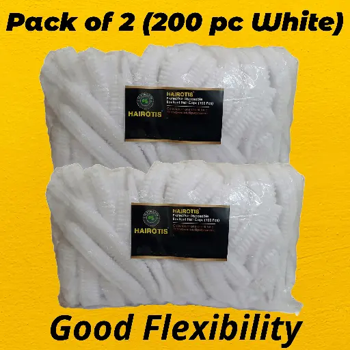 Disposable White Hair Cap 200 pcs (pack of 2)